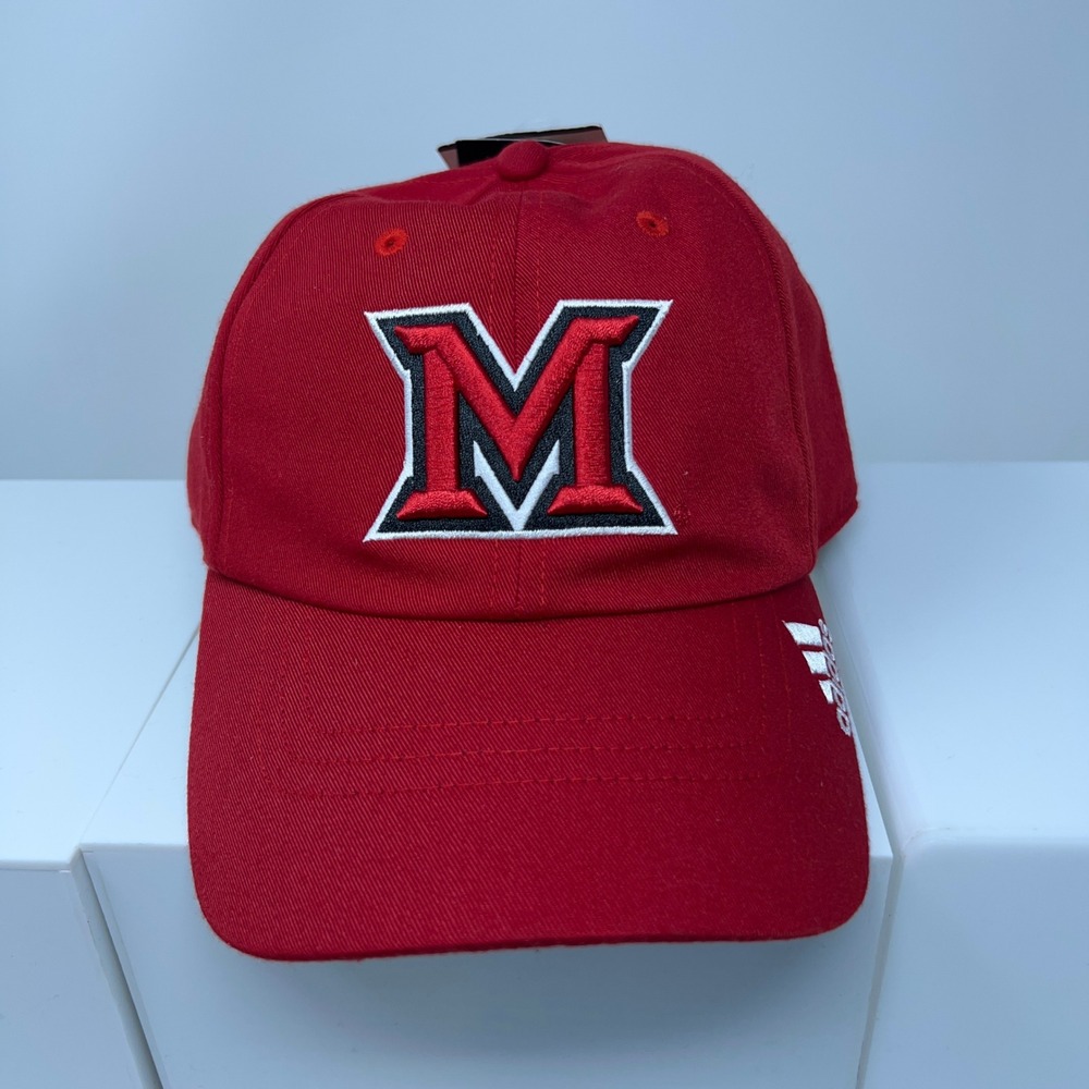 Adidas Unisex OSFM Red Miami University RedHawks Slouch Adjustable Hat NWT